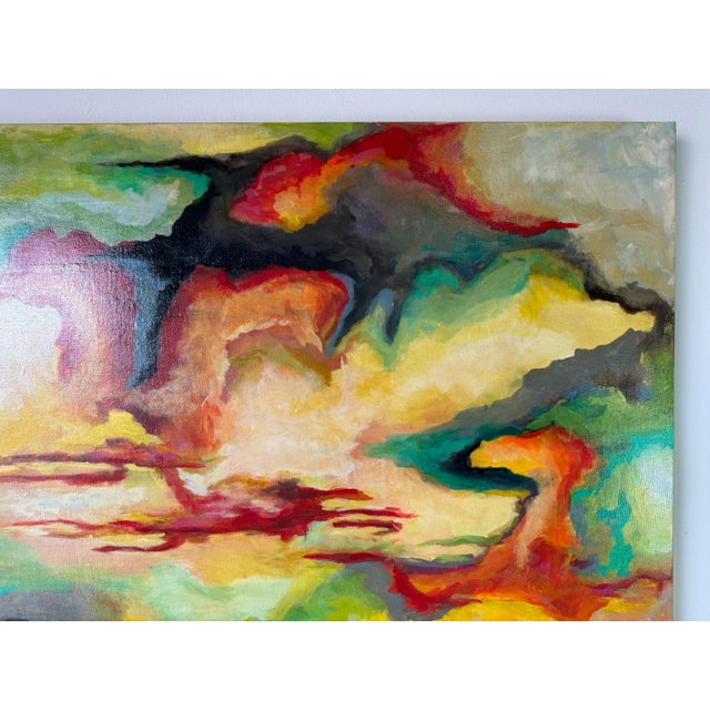 Textile Modern Stephanie J. Lorbran " the Journay " Abstract Expressionist Acrylic on Canvas Painting For Sale - Image 7 of 12