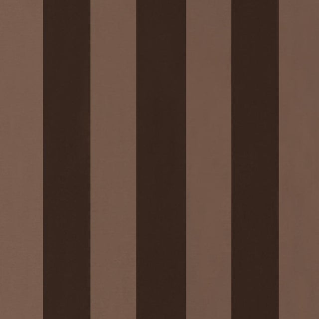 Traditional Schumacher Roosevelt Awning Stripe Fabric In Brown For Sale - Image 3 of 5