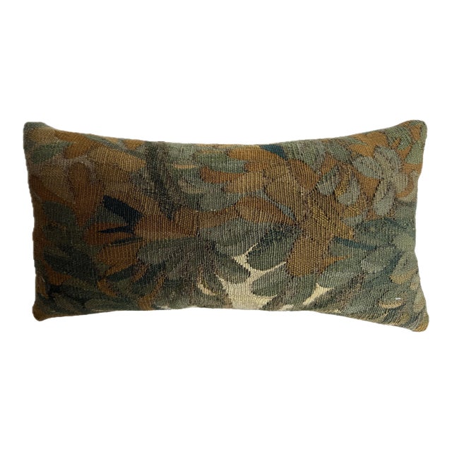 17th Century Flemish Tapestry Pillow With Verdure Leaf Design For Sale