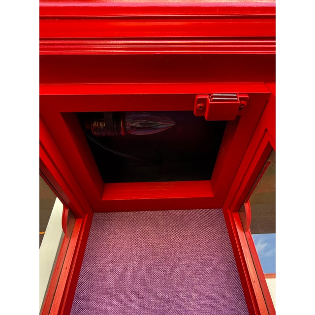 Pair of Vibrant Red & Aubergine Spanish Revival Style Curios For Sale - Image 9 of 9