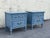 Mid-Century Modern Pair of Mid-Century Blue Gray Lacquered Nightstands For Sale - Image 3 of 15