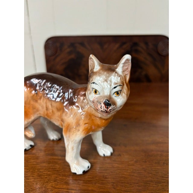 Pair of 19th Century Authentic Staffordshire Cats For Sale - Image 6 of 12