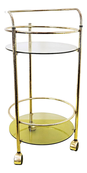 Smoke Glass and Metal Serving Trolley