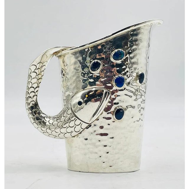 1980s Emilia Castillo Five Piece Fish Tea or Coffee Set Mexican Modern Silversmithing - Set of 5 For Sale - Image 10 of 18