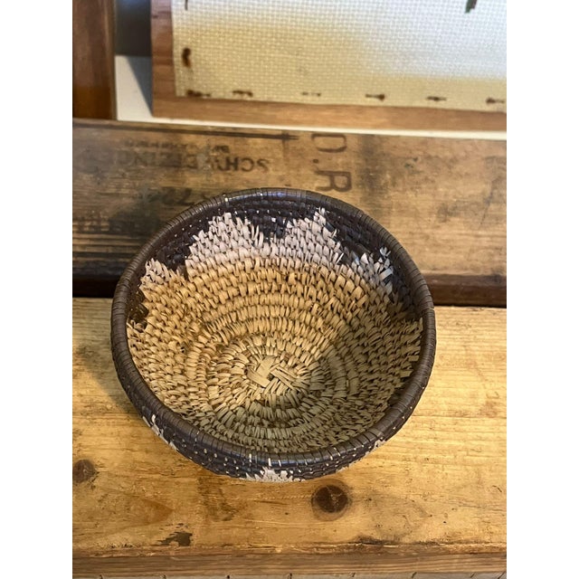 African Vintage Handwoven Basket For Sale - Image 3 of 6