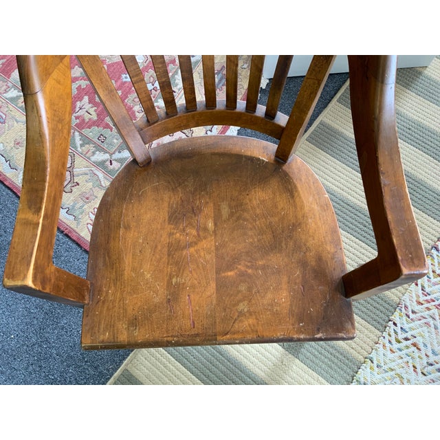 Wood 20th Century Courthouse Chair For Sale - Image 7 of 11