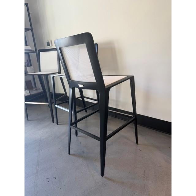 Contemporary Richard Frinier for Brown Jordan "Still" Bar Stools, Set of 3 For Sale - Image 3 of 4