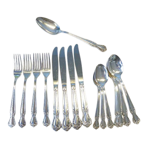 1952 Mid Century Modern Rogers Bros Reinforced Silverplate Daybreak Elegant Lady 16 Pieces Set 4