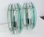 Italian Veca Clear & Green Glass Wall Sconces Mid-Century Modern 1970, Pair For Sale - Image 9 of 13