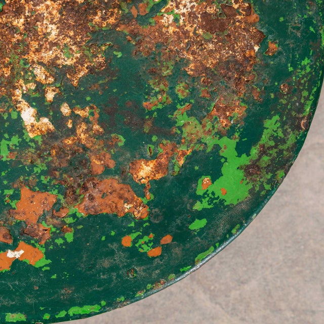 Small French Dark Green Metal Outdoor Gueridon Table, 1950s For Sale - Image 4 of 8