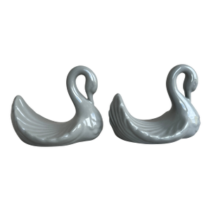 Vintage André Richard Grey Swan Figurines – Set of 2