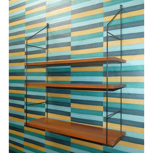 Mid-Century Modern String Shelf in Walnut, 1960s For Sale - Image 9 of 12