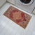 Vintage Oushak Rug 2x3 Turkish Hand Knotted Wool Door Mat Small Red Orange Rug This authentic hand-knotted Oushak rug...