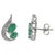 Petite Emerald and Diamond Curved Stud Earrings in Sterling Silver - A Pair For Sale - Image 6 of 11