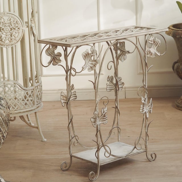 Metal Side Table with Wire Shelf For Sale - Image 14 of 16