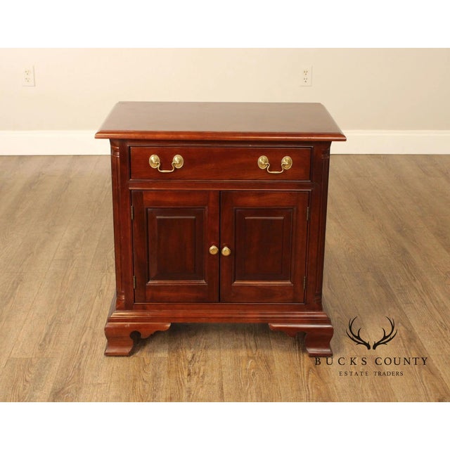 Chippendale Stickley Chippendale Style Vintage Cherry Nightstand For Sale - Image 3 of 15