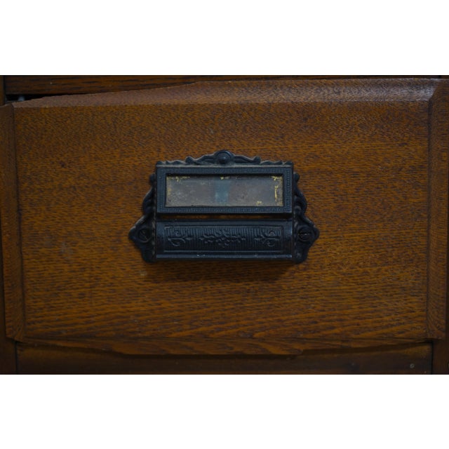 Antique 12 Drawer Oak Apothecary Cabinet For Sale - Image 9 of 18