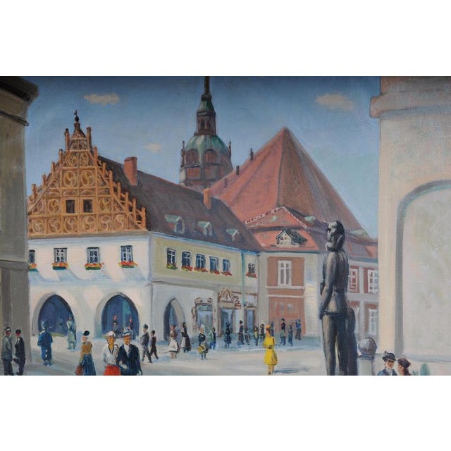 I. Wiehmann, Elector's Palace & St. Catherine's Church in Brandenburg, Oil Painting For Sale - Image 17 of 18