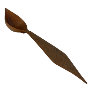 A Persian Qajar Hand Carved Wooden Sherbet Spoon. Iran, Circa 1880