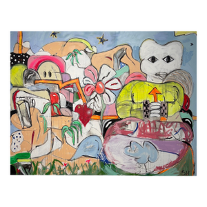 Scott Harper Mixed Media Painting titled “Welcome to Slow Air” 60 x 78 2025