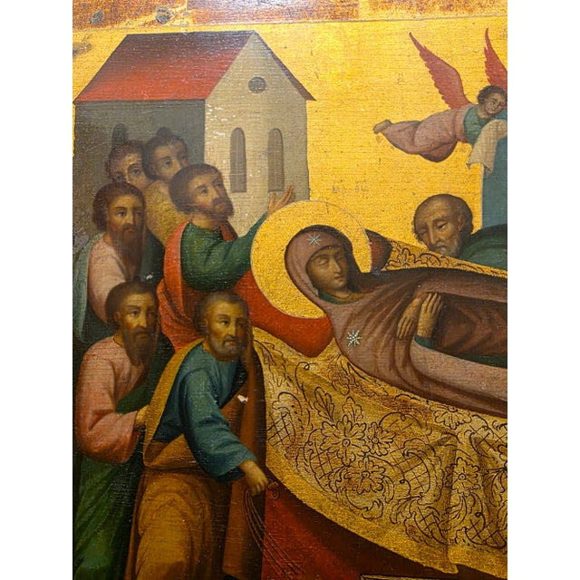 Icon " the Dormition of Mary " Ca. 1870 For Sale In Miami - Image 6 of 11