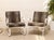 A wildly fun vintage lounge chair upholstered in an allover leopard print, paired with a sculptural white frame. The...