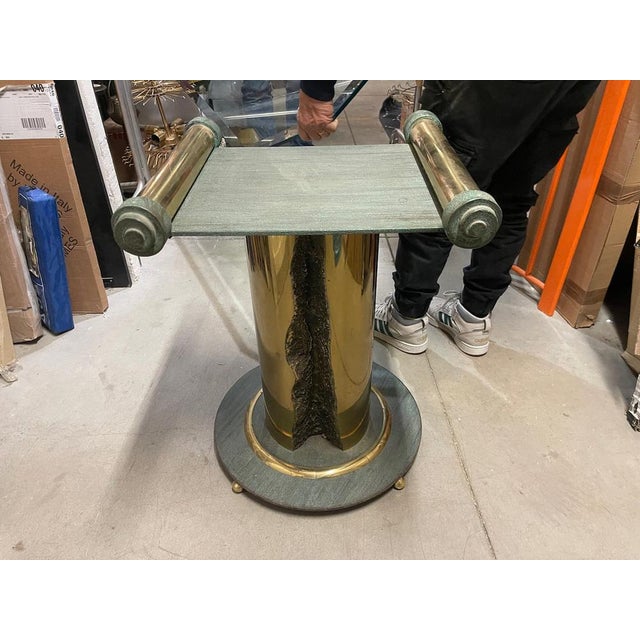 Mid-Century Italian Crystal Brass Dining Table, 1970s For Sale - Image 4 of 18