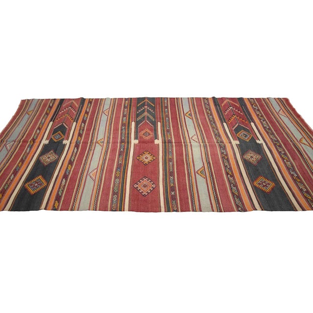 Vintage Handwoven Turkish Kilim Rug For Sale - Image 4 of 7