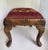 Burgundy Antique English Needlepoint Footstool With Carved Queen Anne Style Legs For Sale - Image 8 of 11