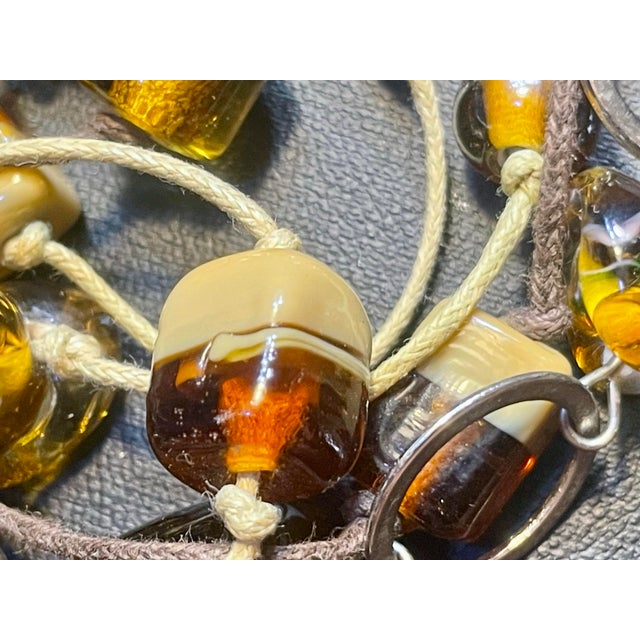 Glass Early MCM Jewelry Bohemia Glass Lampwork, Early Mold Amber Glass and Sommerso Foil Glass. For Sale - Image 7 of 8