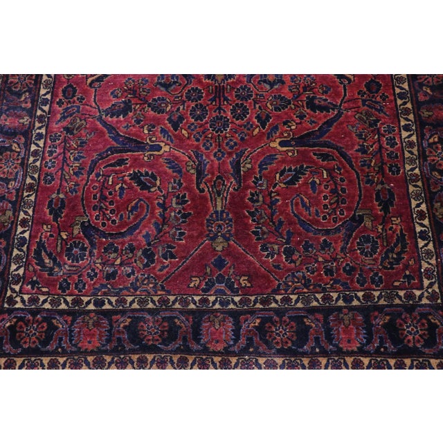 Early 20th Century Antique Persian Sarouk Rug, 03'05 X 04'11 For Sale - Image 4 of 9