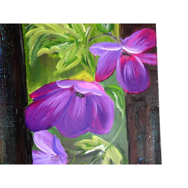 Contemporary Textured Floral Still Life Oil Painting Signed Vera For Sale In San Francisco - Image 6 of 9
