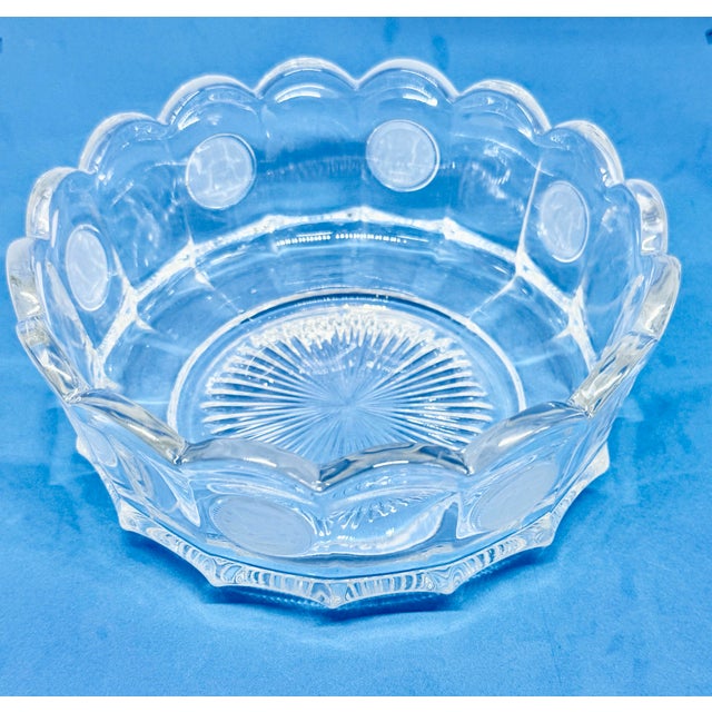 Fostoria 1960’s Fostoria Clear Coin Glass Bowl With Liberty Bell 1886 Design For Sale - Image 4 of 12