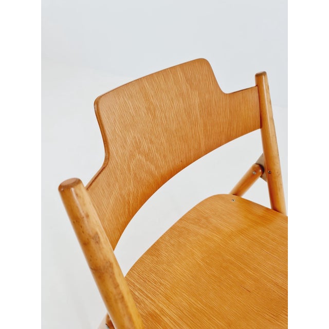 Brown Austrian Folding Chair Model Se18 by Egon Eiermann for Wilde & Spieth, 1950s For Sale - Image 8 of 10