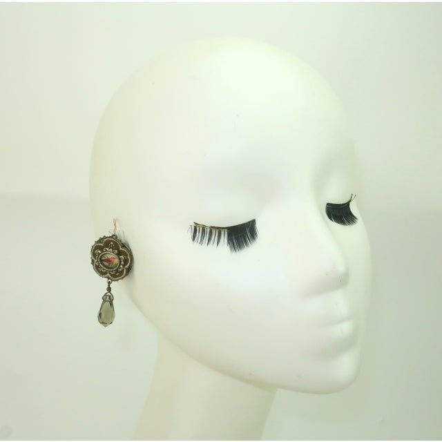 Elements Jill Schwartz Collage Crystal Drop Earrings With Bird Motif For Sale - Image 10 of 10