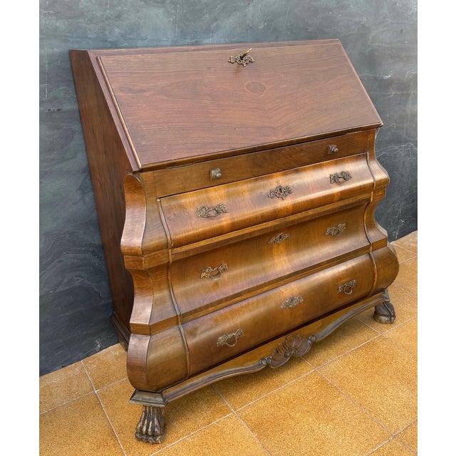 Baroque Style Bombe Secretary Desk, Mid-20th Century For Sale - Image 14 of 16