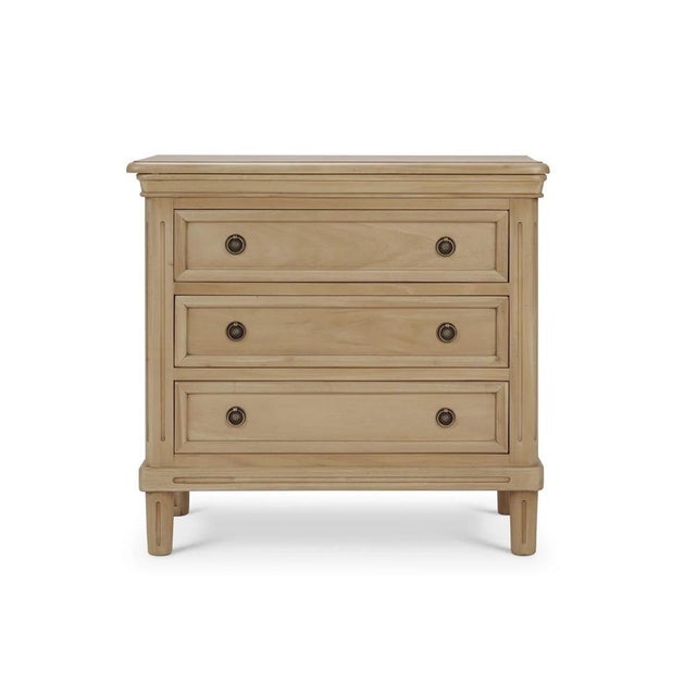 Neoclassical Neoclassical Wooden Three‑Drawer Nightstand For Sale - Image 3 of 11