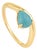 18k Yellow Gold Wavy Band Ring With Teardrop Cabochon Turquoise Size 5 For Sale