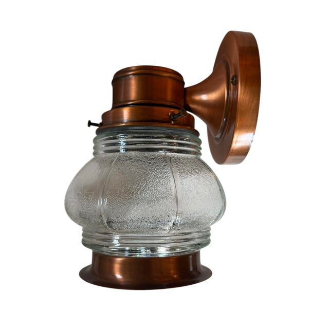 Pair of Vintage Copper Outdoor Porch Lights For Sale - Image 4 of 5