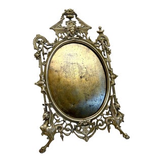 Antique Brass Standing Picture Frame For Sale