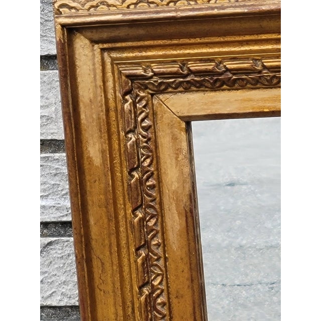 Antique 19th Century French Gilded Wood Wall Mirror Gold Carved Victorian Frame For Sale - Image 12 of 16