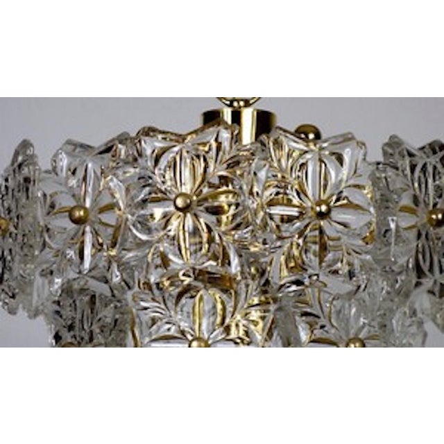 Metal Gilded Brass and Crystal Glass Chandelier from Sölken Leuchten, 1970s For Sale - Image 7 of 11