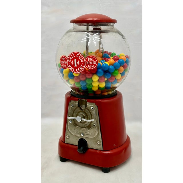 Authentic Antique American Patent 1923 Penny Gumball Machine in Beautiful All Original Condition For Sale In Boston - Image 6 of 18