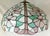 Metal Mid 20th Century Pink Green & White Floral Stained-Glass Chandelier For Sale - Image 7 of 10