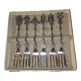 1940s Dutch Silverplated Six Piece Serving Set For Sale