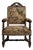 Jacobean Oak Upholstered Armchair with Floral Carving, Antique, France, Circa 1880 For Sale