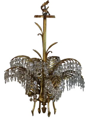Bronze Palm Tree Chandelier, 1890s