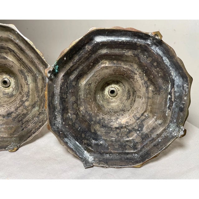 Fine Pair of 18th Century Louis XIV French Silvered Bronze Candlesticks Boulle For Sale - Image 14 of 15