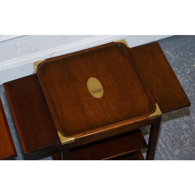 Vintage Military Campaign Brass Side Tables from Kennedy London, Set of 2 For Sale - Image 3 of 14