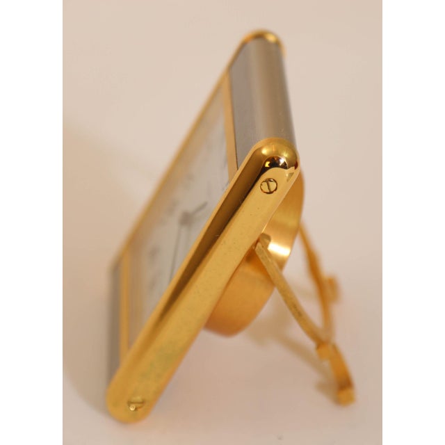Cartier Tank Desk Clock Two-Tone Gold and Steel For Sale - Image 13 of 14